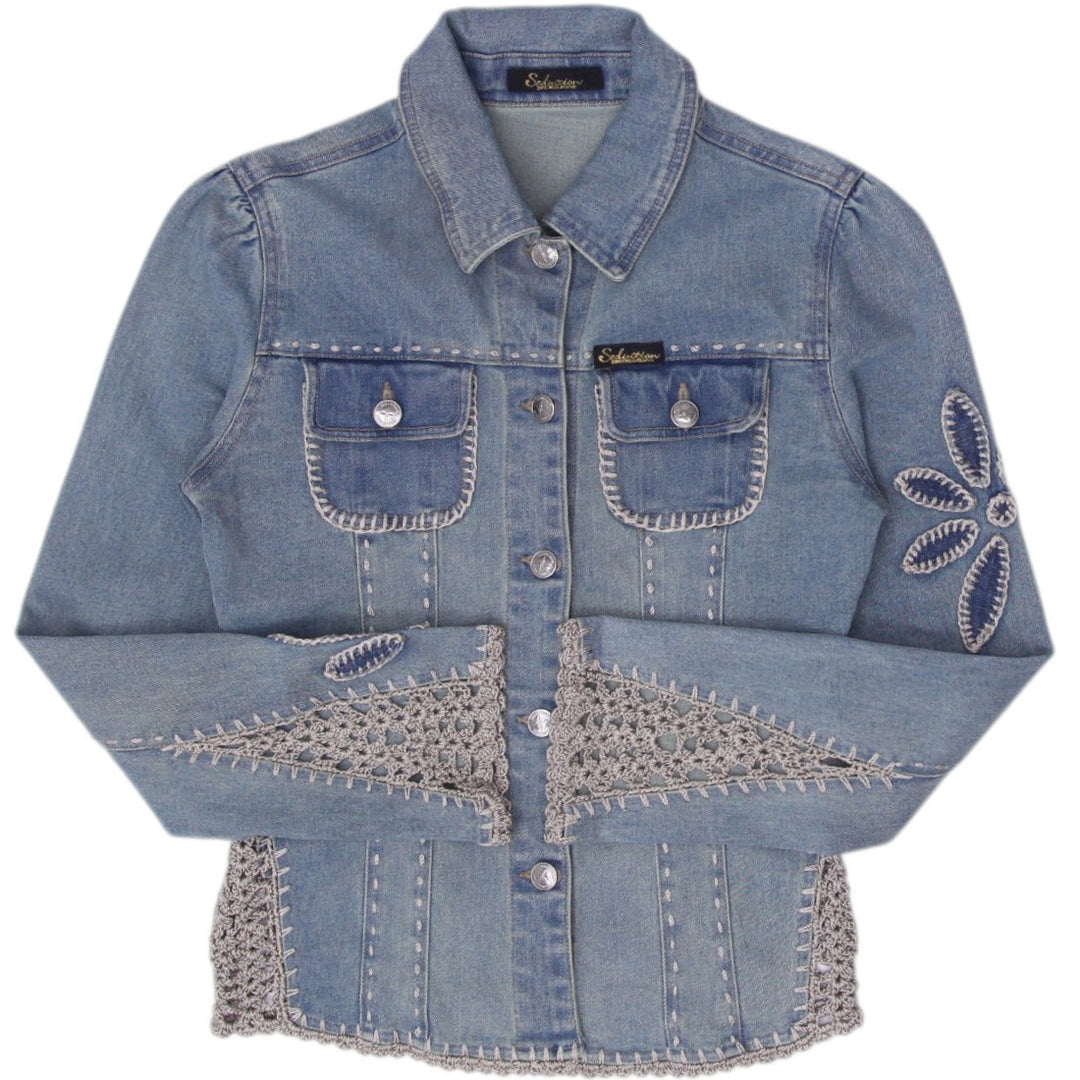 Crochet Detail Denim Jacket Size S | Migration_Jackets | Fashion Rerun