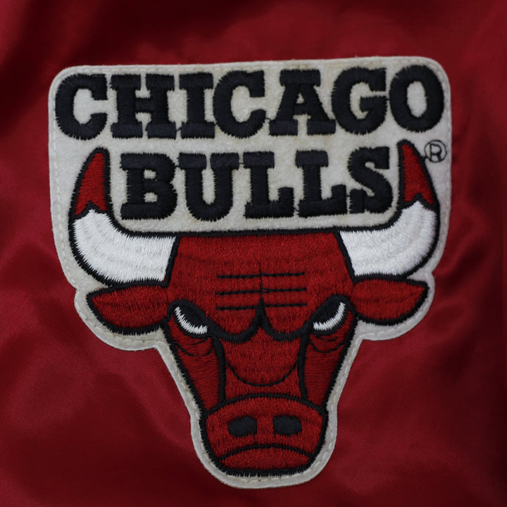 Vintage Chicago Bulls 80s Chalk Line Satin Bomber Jacket L | Migration_Jackets - Detail View | Fashion Rerun