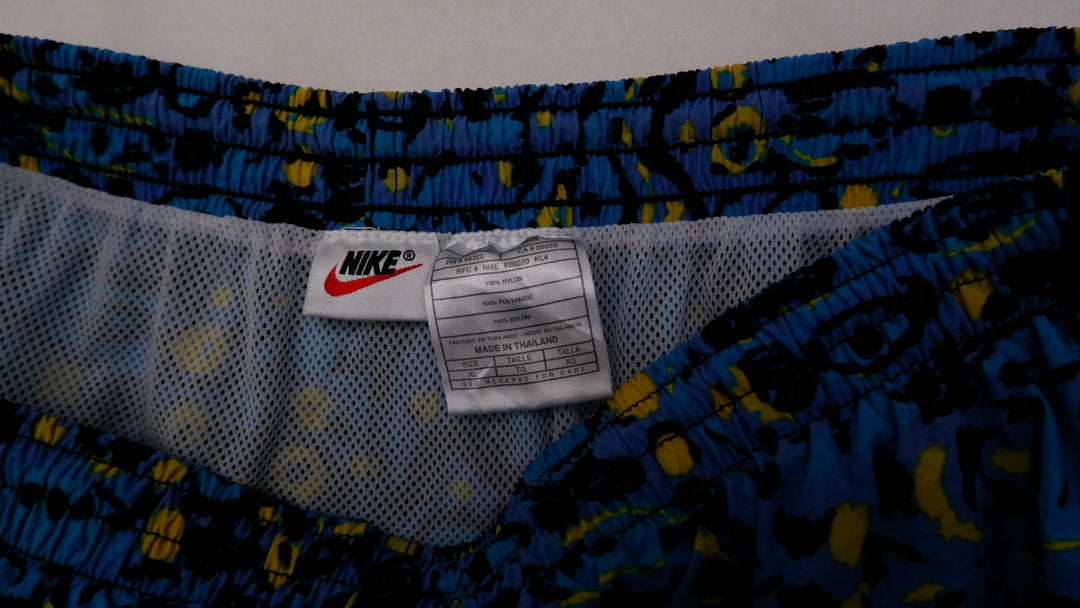 Vintage Nike All Over Abstract Art Nylon Swim Trunk Shorts | Migration_Shorts UAENAT20 - Back View | Fashion Rerun