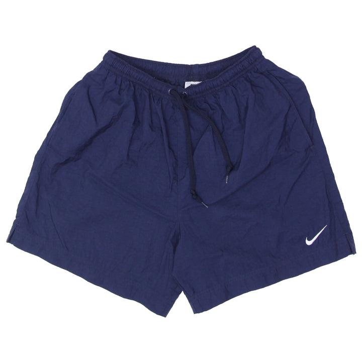 90's Vintage Nike Swoosh Embroidered Nylon Shorts Navy Blue Boys Youth - Fashion Rerun Vintage Migration_Shorts