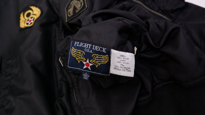 Vintage Flight Deck USA Nylon Zip Up Bomber Reversible Jacket | Migration_Jacket - View 7 | Fashion Rerun