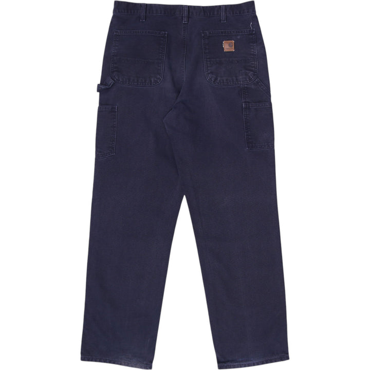 Mens Carhartt B11 MDT Dungaree Fit Navy Workwear Pants Size 34X34 | Migration_Pants - Side View | Fashion Rerun