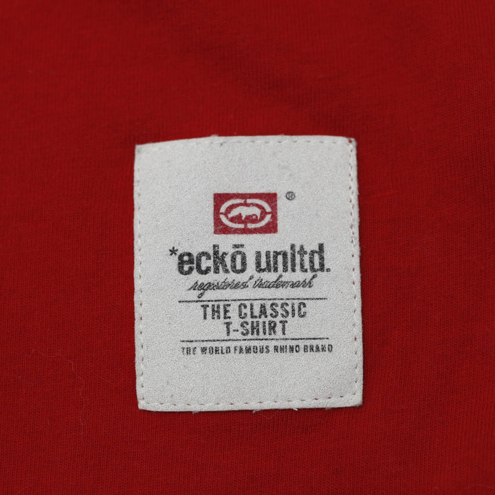 Y2K Mens Ecko Unltd. Classic Red Rhino Logo Graphic T-Shirt Size M