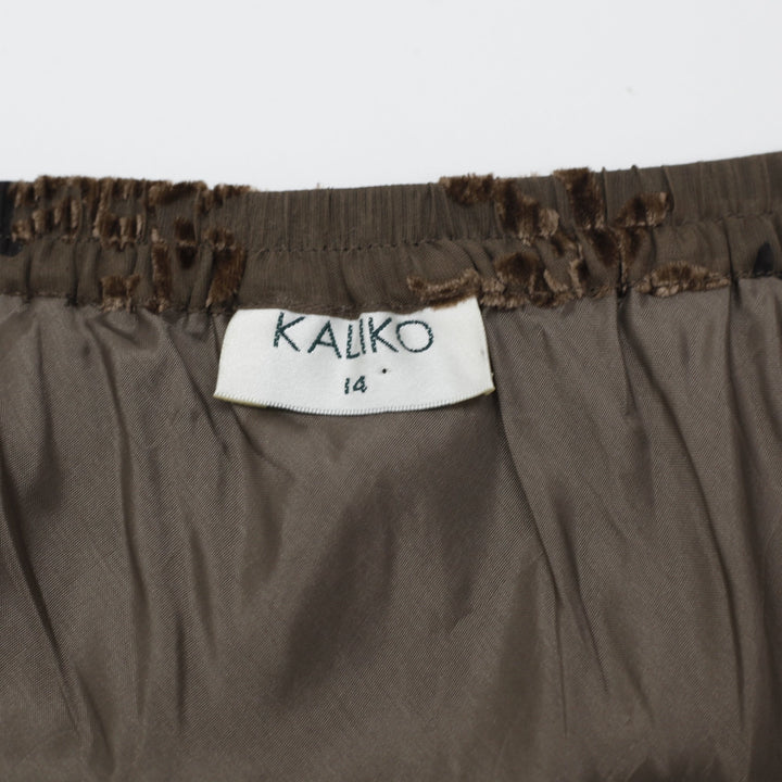 Y2K Ladies Floral Velvet Panel Long Skirt Size 14 | Migration_Skirts - Back View | Fashion Rerun