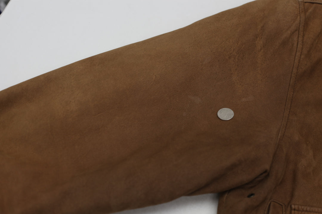 Vintage 90s Streetwear Suede Leather Pelle Cuir Jacket