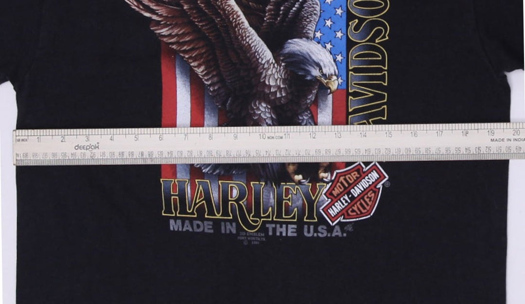 Vintage 1991 Harley Davidson 3D Emblem Eagle Single Stitch T-Shirt Made In USA