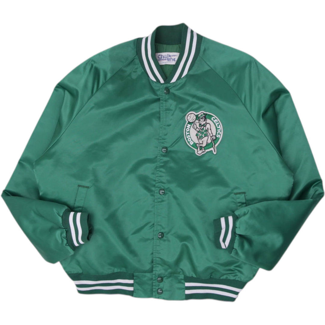 Vintage Chalk Line Boston Celtics Quilted Satin Jacket Made In USA XL | Migration_Jackets | Fashion Rerun