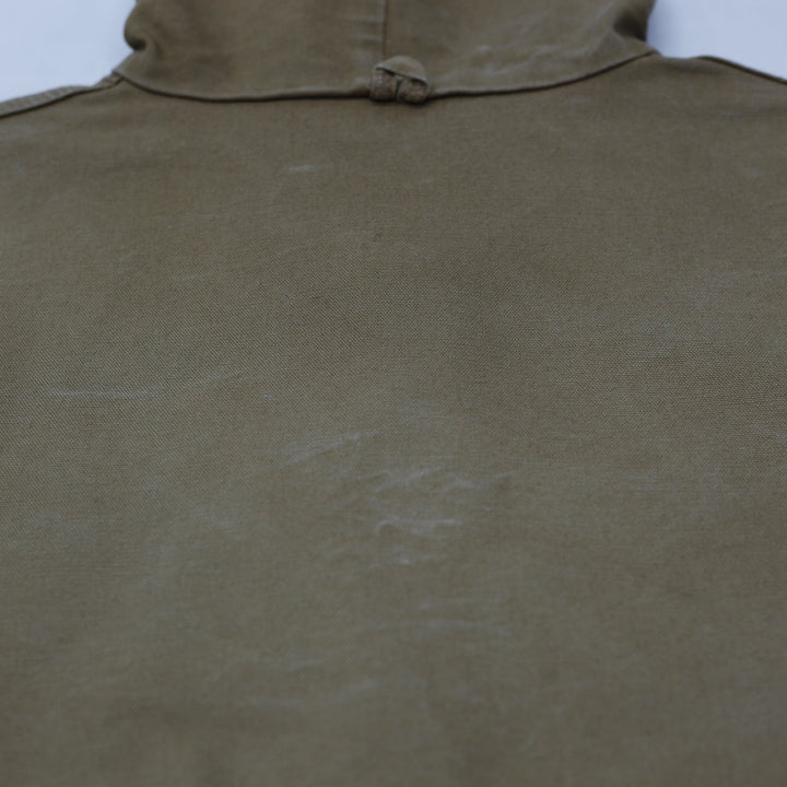 Vintage Mens Carhartt Hoodie Brown Full Zip Workwear Jacket Size XXL