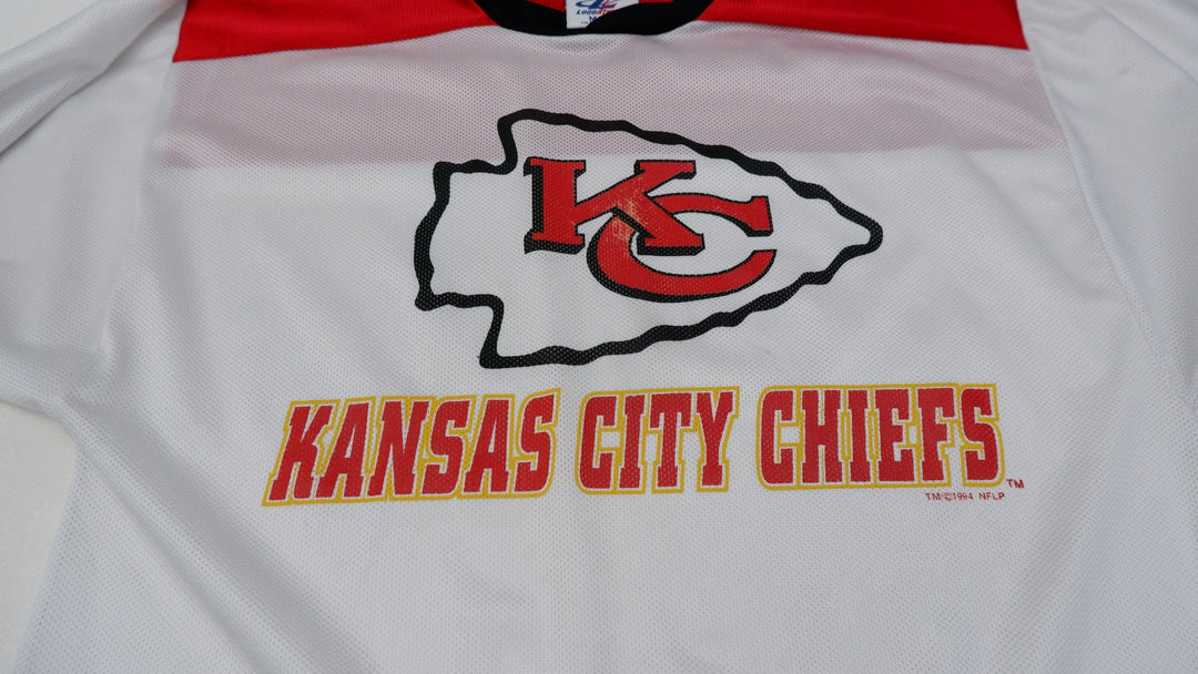 Vintage Mens Logo Athletic Kansas City Chiefs Jersey Red White NFL Football