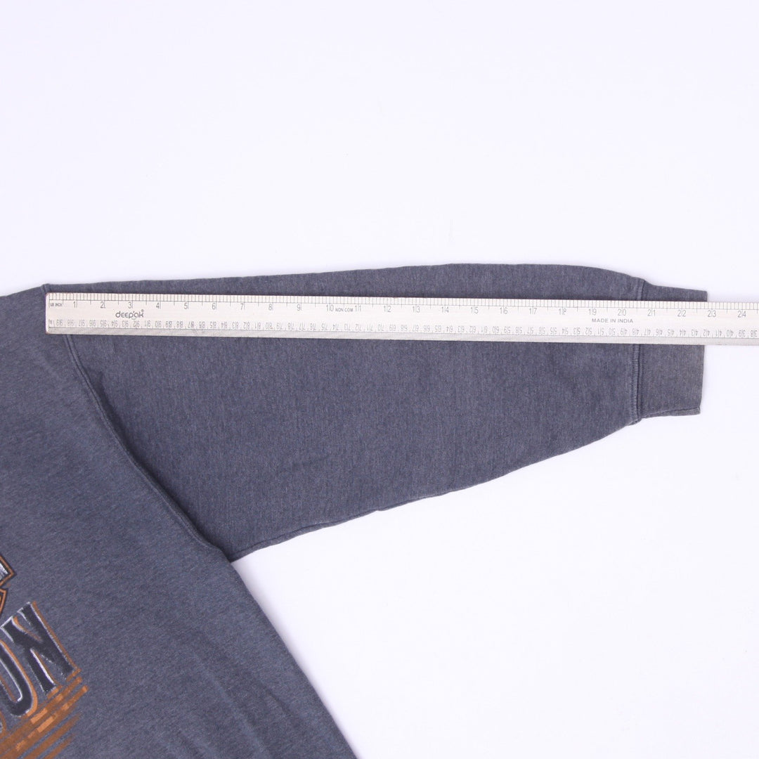 Mens Harley-Davidson Graphic Pullover Hoodie Charcoal Grey Size XL