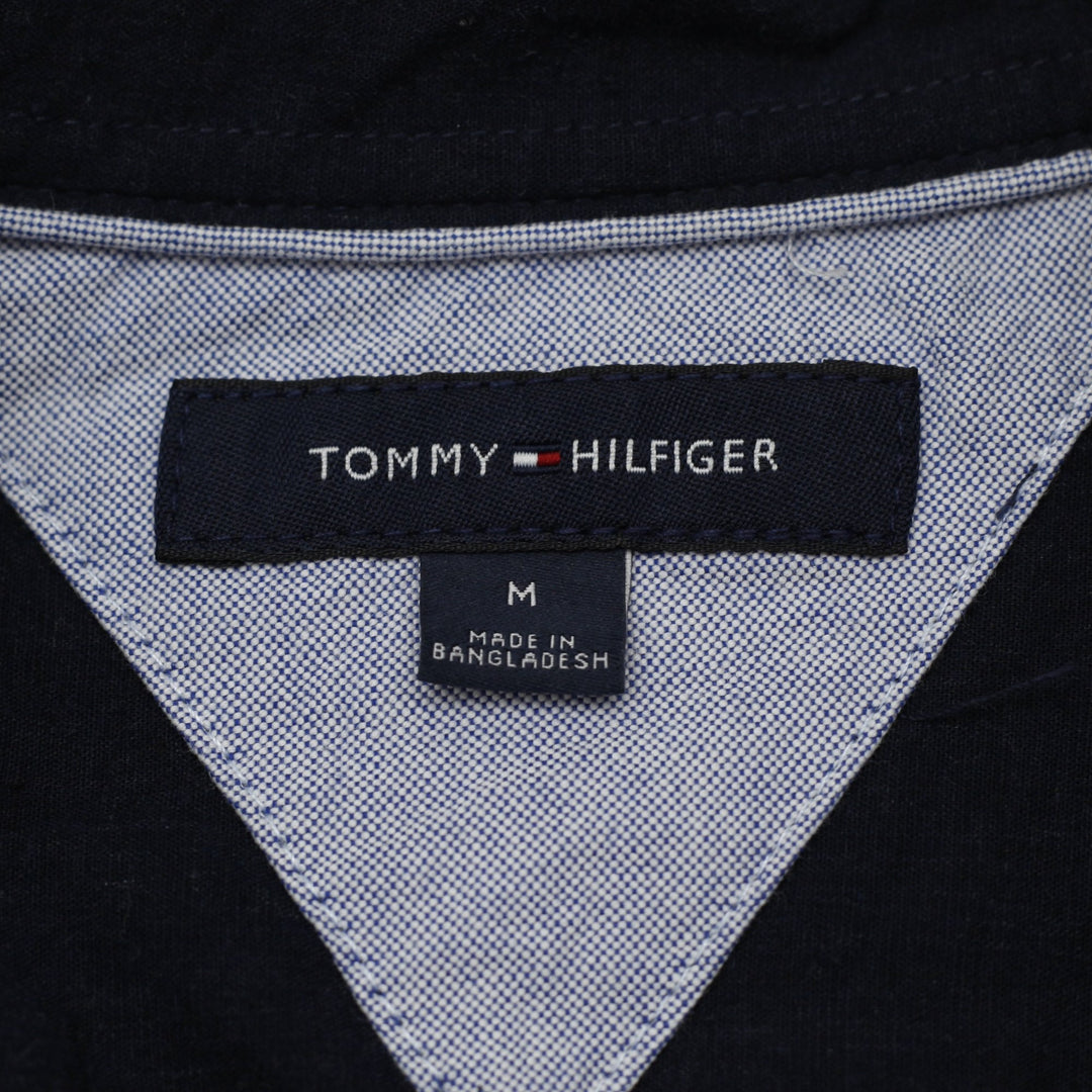 Mens Tommy Hilfiger Shirt Navy Long Sleeve Casual Logo Size M