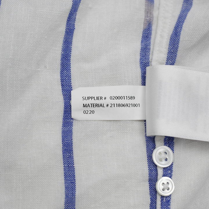 Ladies Polo Ralph Lauren 100% Linen Stripe Long Sleeve Button Down Shirt Size L