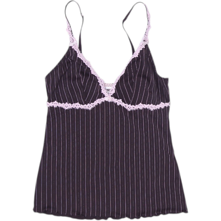Y2K Ladies String Line Lace Detail Spaghetti Strappy Top Size M
