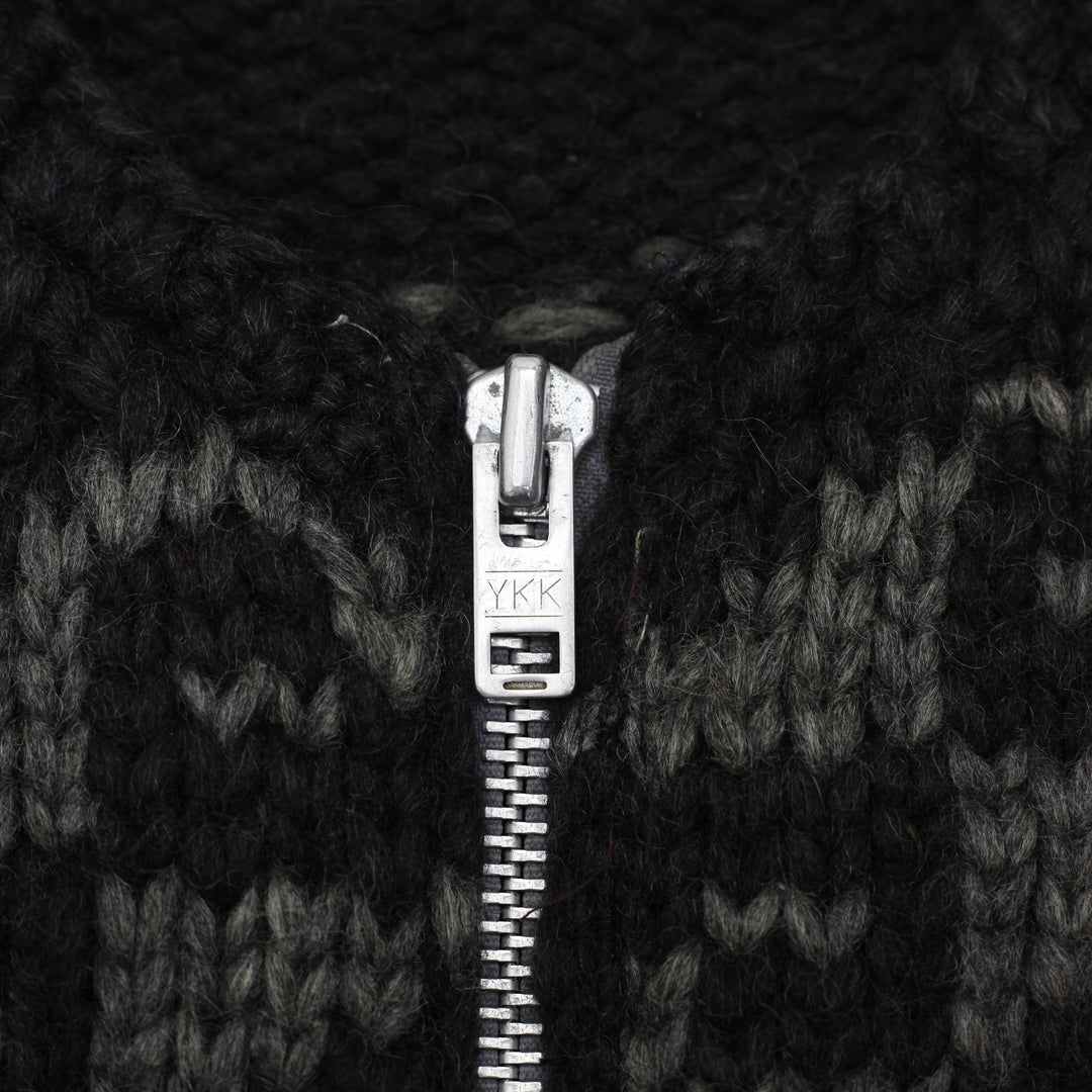 Vintage Mens Patterned Full Zip Wool Knit Vest Size L | Migration_Vests - Back View | Fashion Rerun