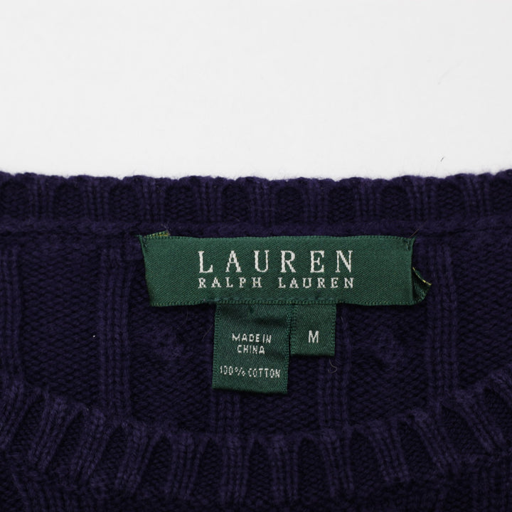 Ladied Ralph Lauren Cable Knit Crewneck Sweater Size M