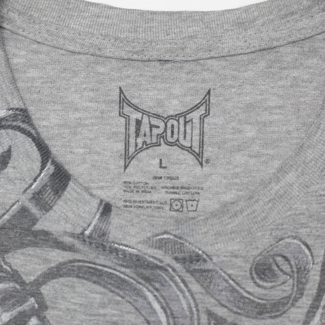 Y2K Mens Tapout Heather Grey Skull Dagger Graphic T-Shirt Men Large