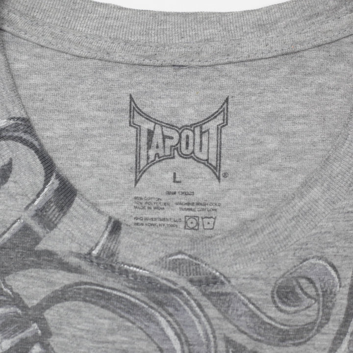 Y2K Mens Tapout Heather Grey Skull Dagger Graphic T-Shirt Men Large