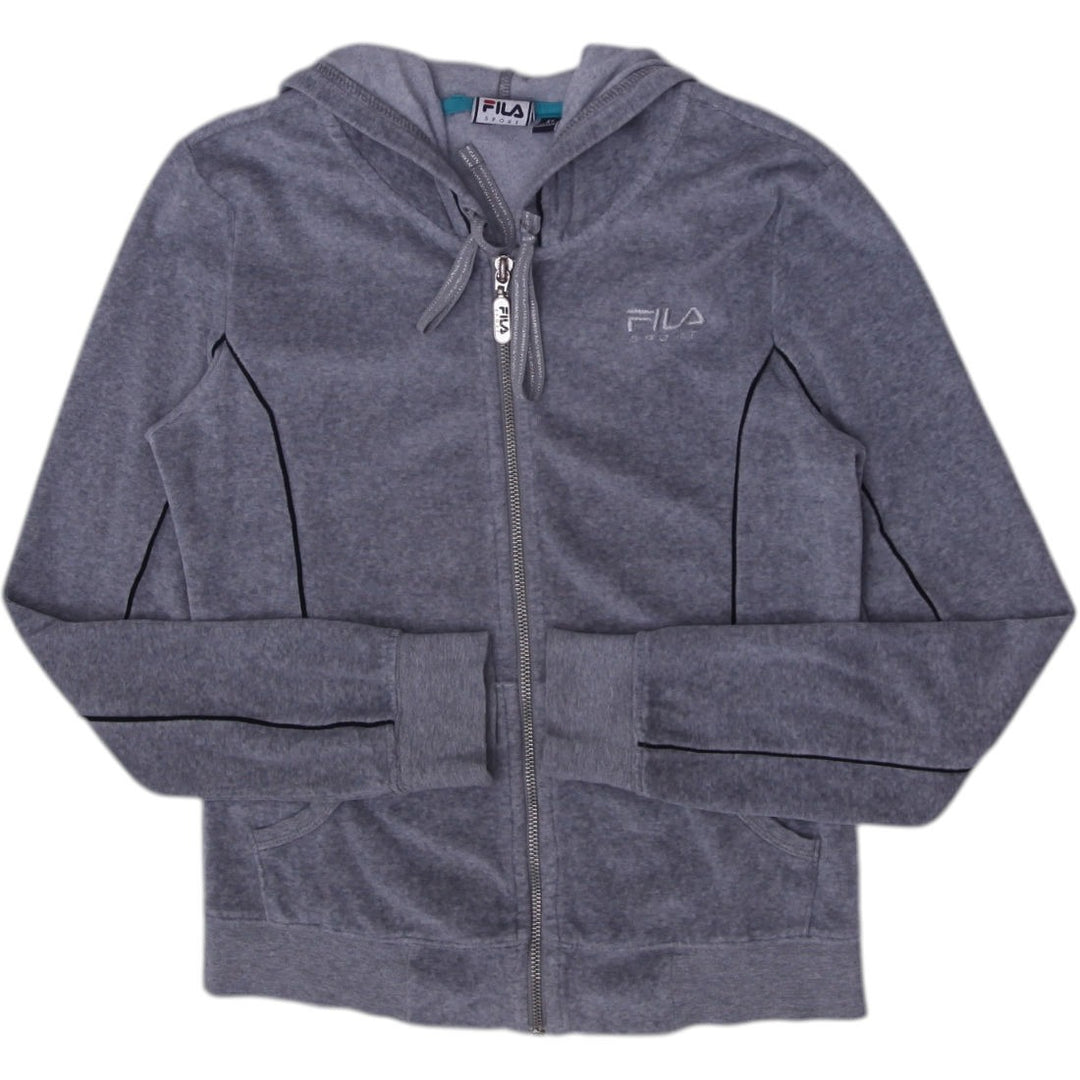 Y2K Ladies Fila Gray Full Zip Hoodie Casual Style Size XS | Migration_Hoodies & Sweatshirts | Fashion Rerun