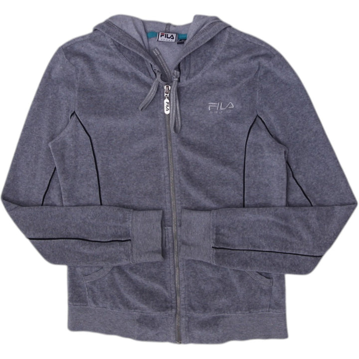 Y2K Ladies Fila Gray Full Zip Hoodie Casual Style Size XS | Migration_Hoodies & Sweatshirts | Fashion Rerun
