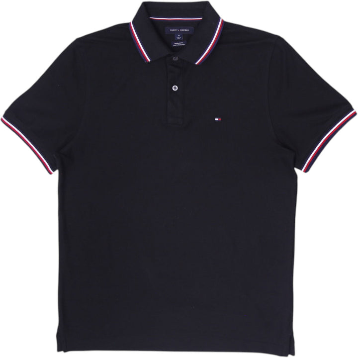 Mens Tommy Hilfiger Regular Fit Black Polo T-Shirt Size M