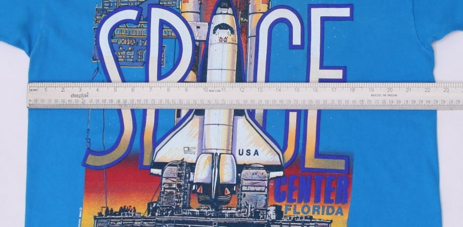 Vintage Hanes 90s NASA Kennedy Space Center 1990 Blue T-Shirt Size XL USA Made | Migration_T-Shirts - View 6 | Fashion Rerun