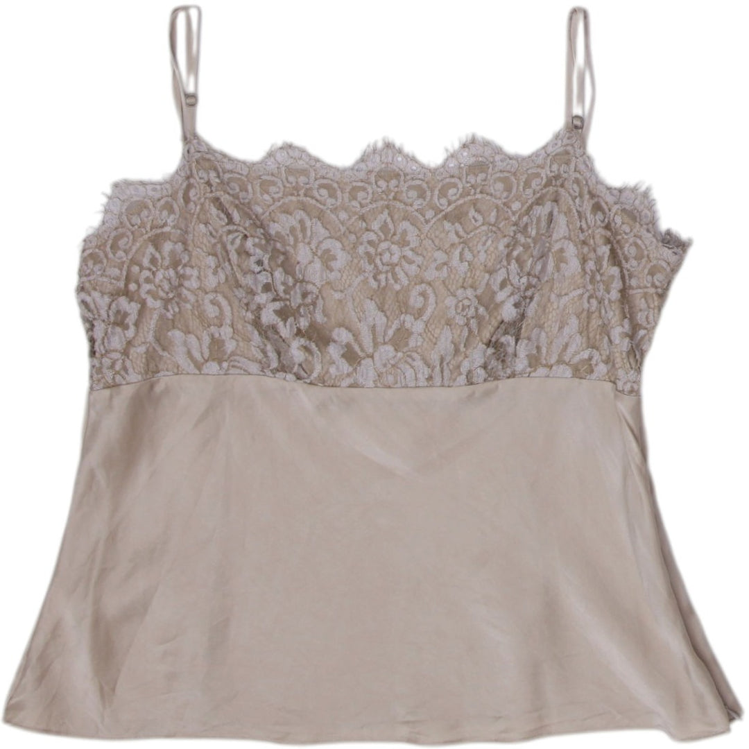Y2K Ladies Ann Taylor Camisole Lace Trim Top Size 10