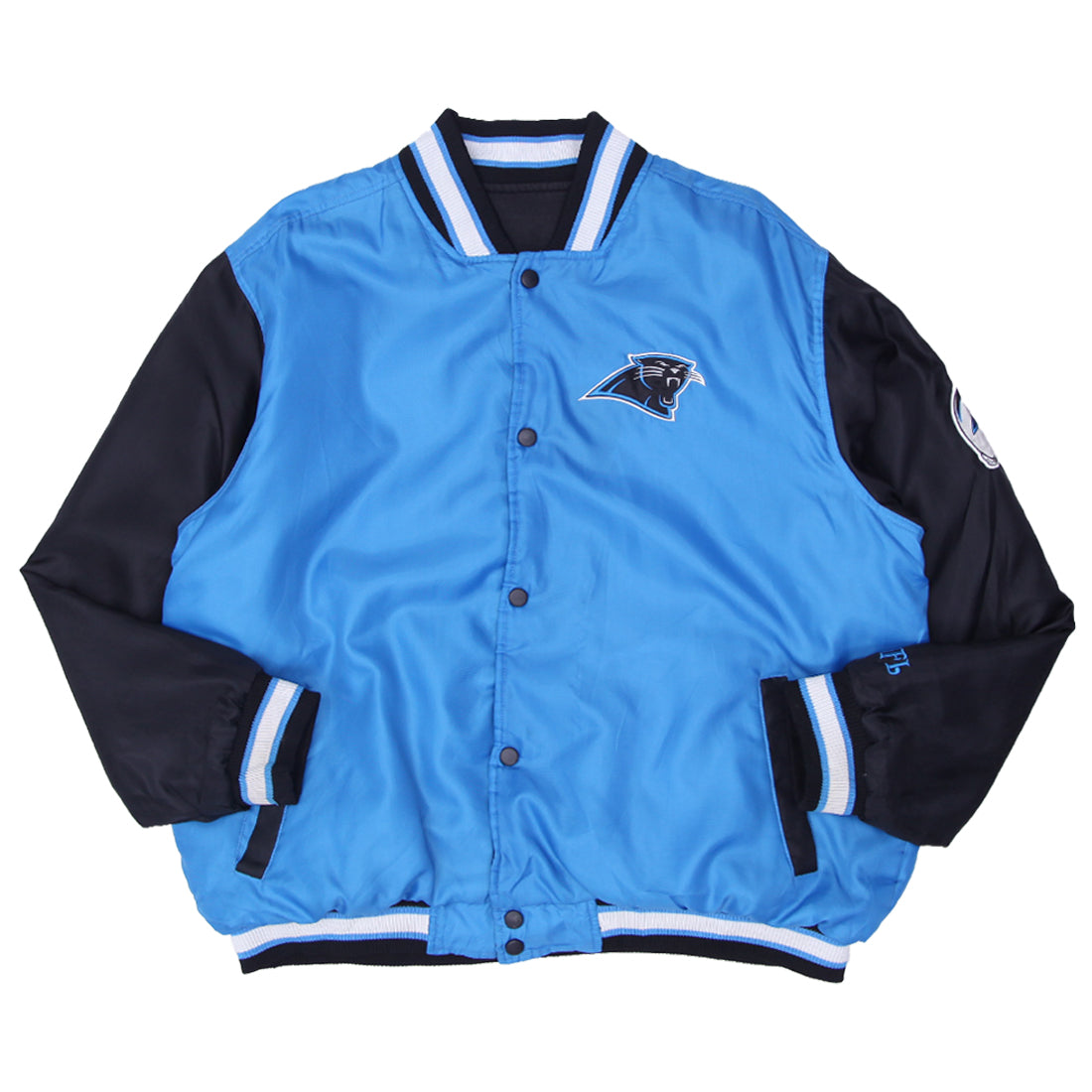 Shop Vintage NFL Carolina Panthers Reversible Black / Blue Jacket