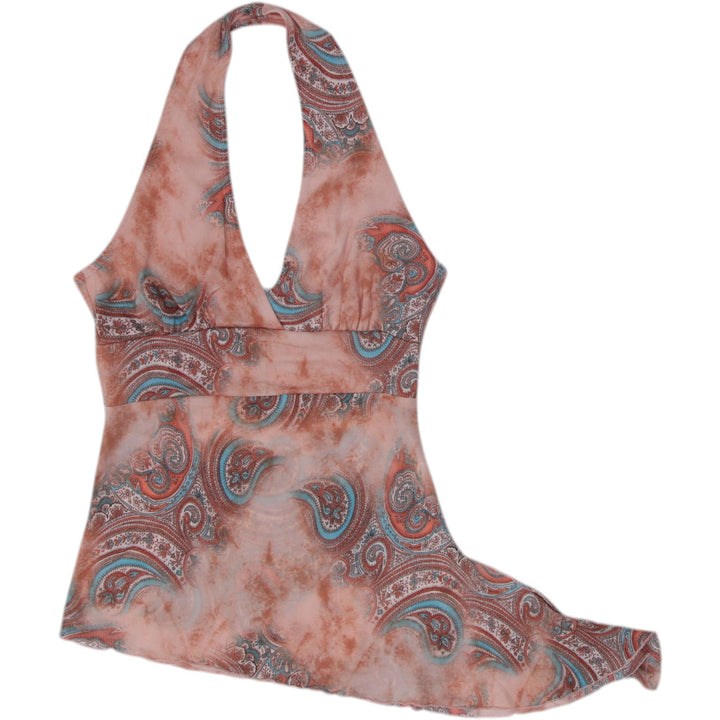 Y2K Ladies Paisley V-neck Boho Halter Top Size S | Migration_Y2K Tops | Fashion Rerun