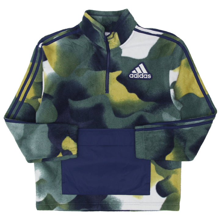 Youth Boys Embroidered Adidas Fleece Quarter Zip Jacket - Fashion Rerun Vintage Migration_Jacket