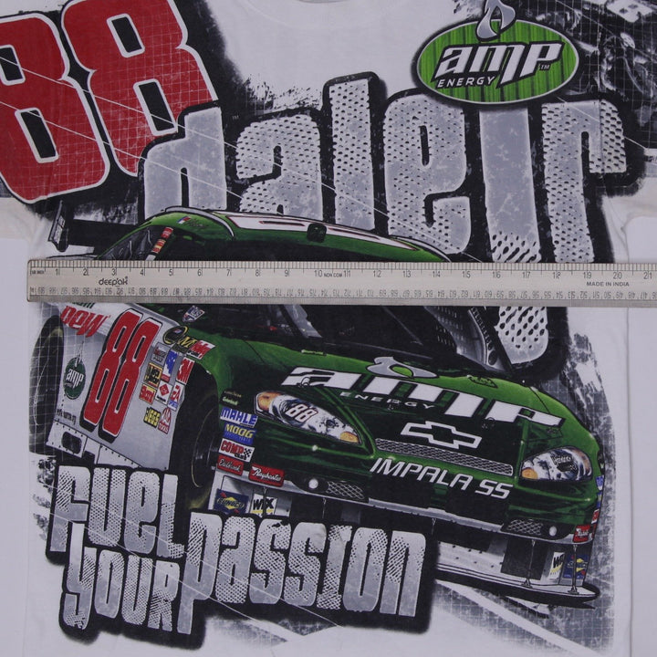 Vintage Dale Earnhardt Jr #88 AMP Energy NASCAR All Over Print Graphic T-Shirt M