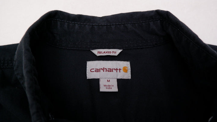 Mens Carhartt Relaxed Fit Shirt Navy Cotton Workwear Casual