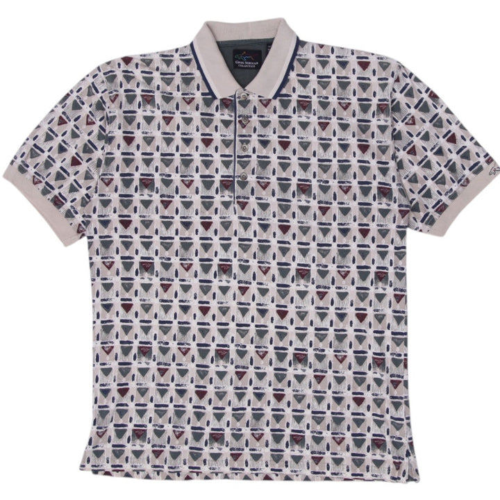 Mens Greg Norman Geometric Design Polo T-Shirt Size M
