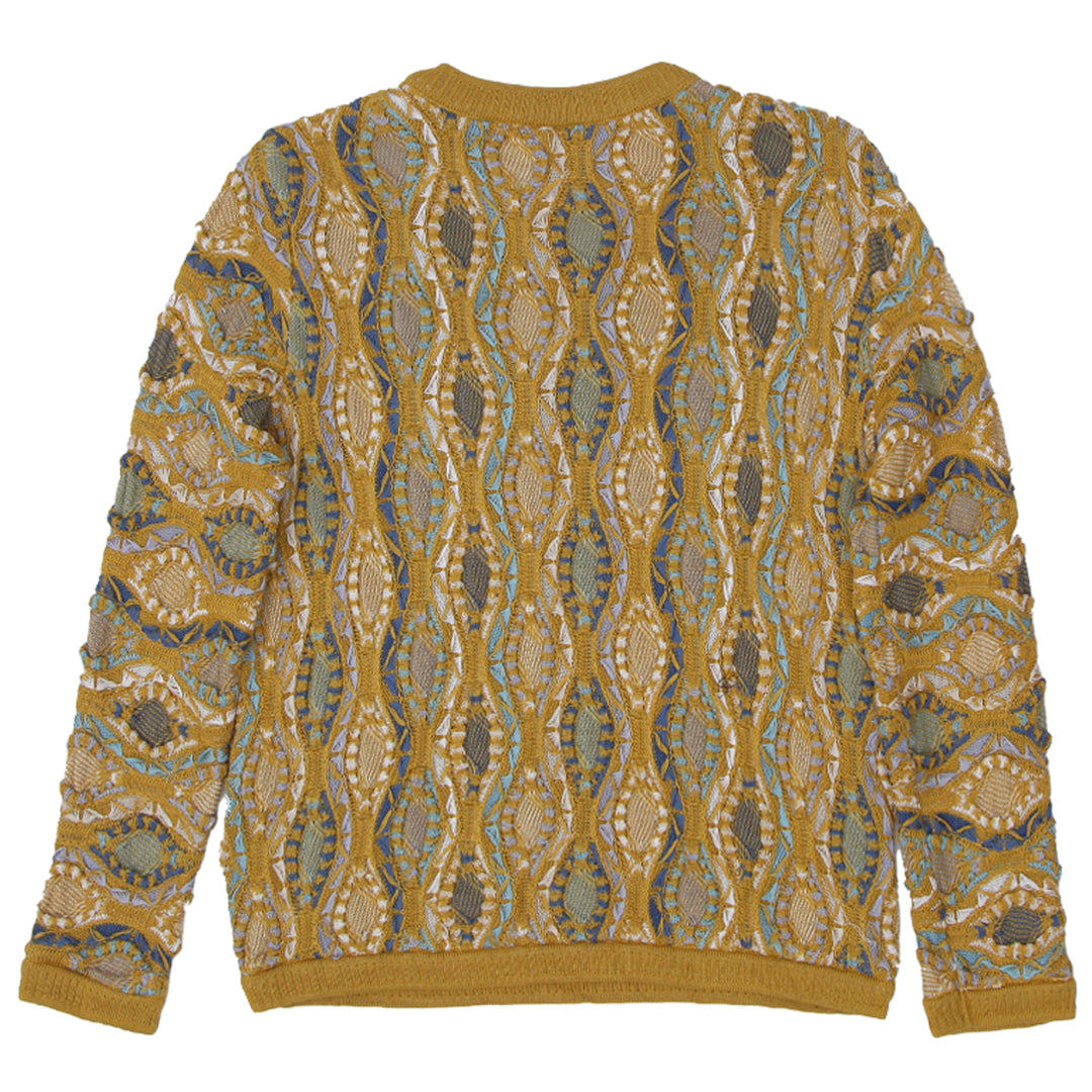 Vintage Yellow Knit 3D Sweater - Fashion Rerun Vintage Migration_Sweaters