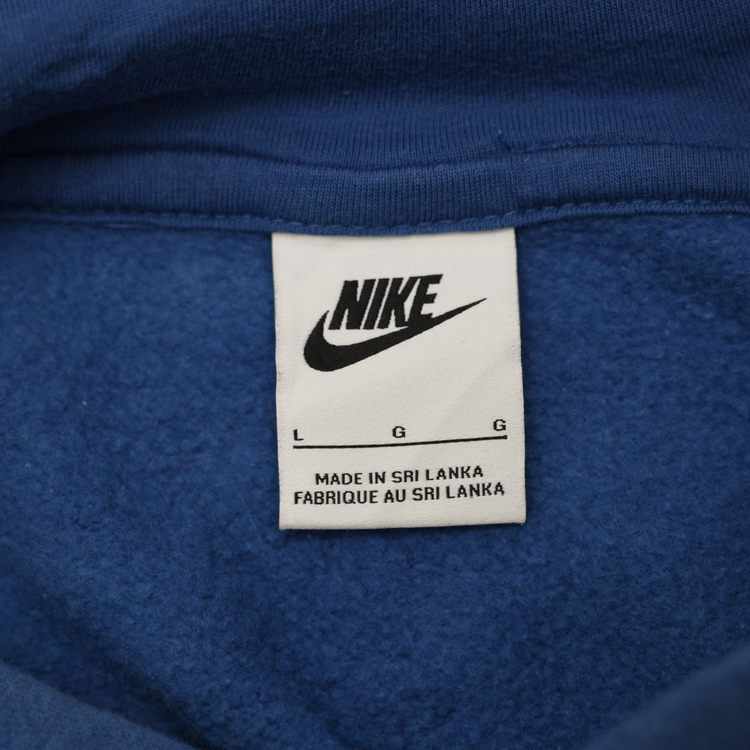 Mens Nike Sportswear Club Fleece Hoodie Blue White Embroidered Logo Size L