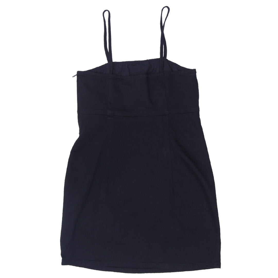 Ladies Zara Strappy Black Denim Short Dress