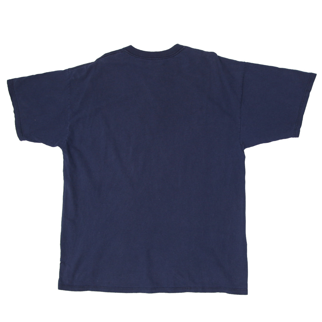 90's Vintage Nike Swoosh Embroidered Navy Crewneck T-Shirt XL