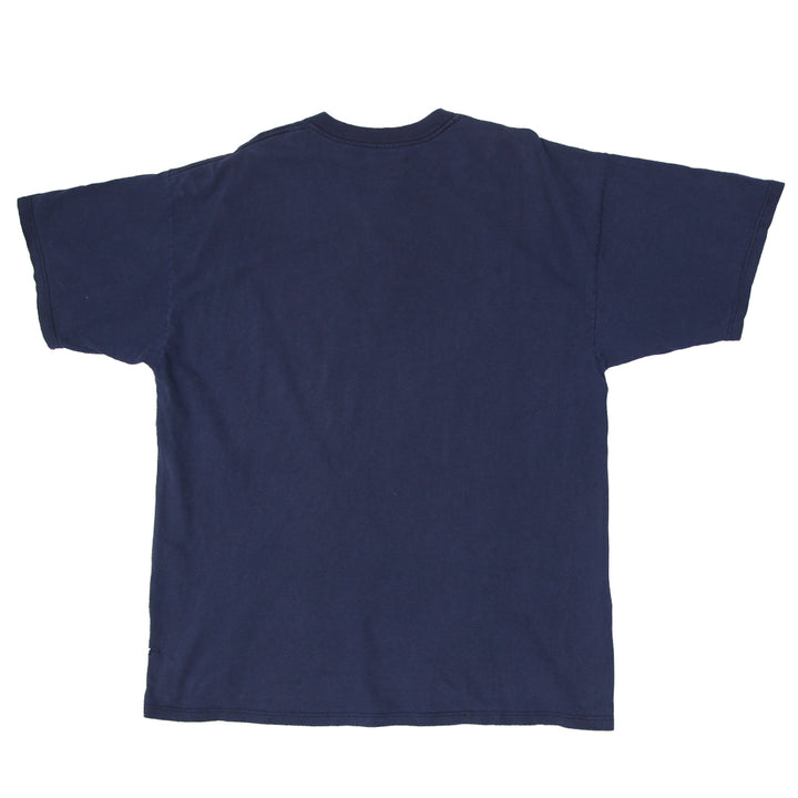 90's Vintage Nike Swoosh Embroidered Navy Crewneck T-Shirt XL