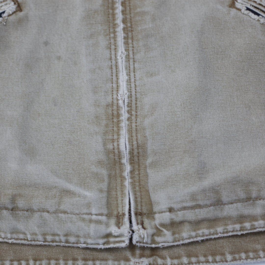 Vintage Carhartt J141 BRN Sherpa Lined Sandstone Duck Jacket Size XL