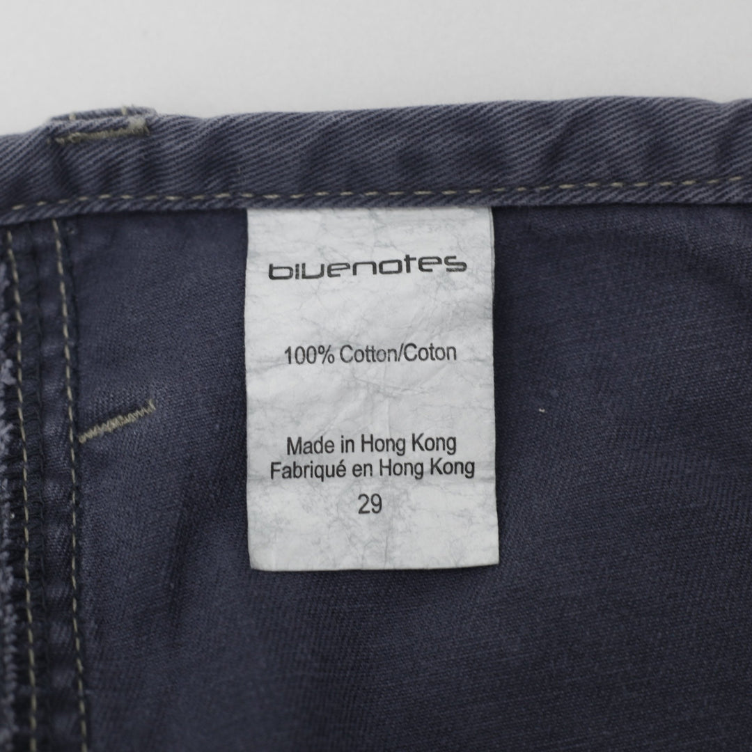 Y2K Ladies Bluenotes Low-Rise Button-Fly Flare Cargo Pants Size 29