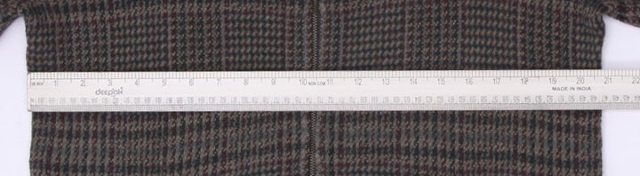 Vintage Mens Ralph Lauren Brown Checkered Full Zip Plaid Sweater