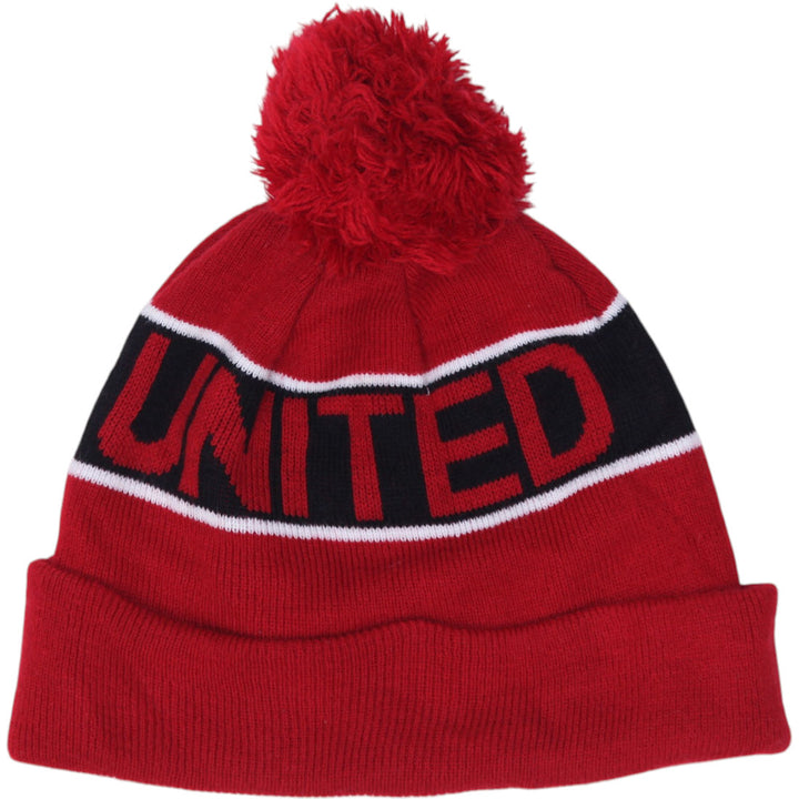 Mens Manchester United Beanie Red Pom Pom Football Winter Hat