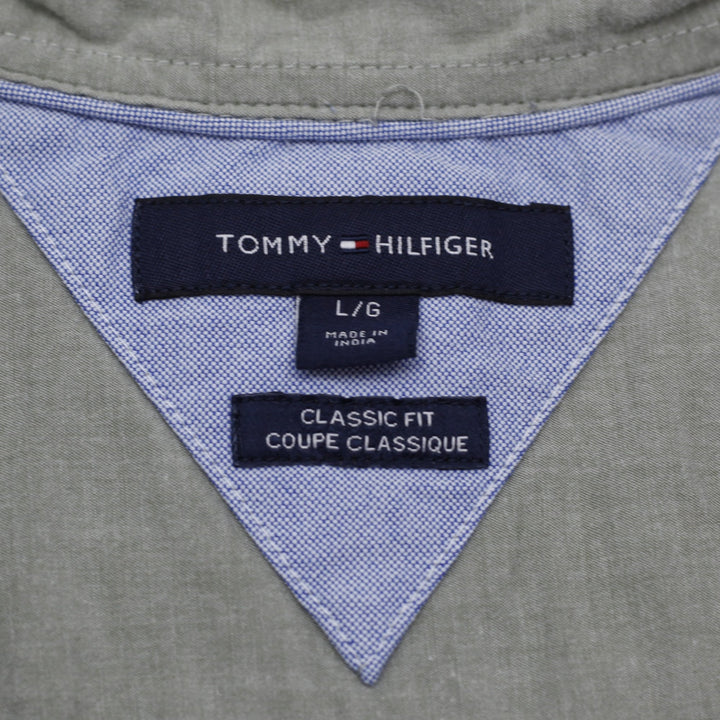 Mens Tommy Hilfiger Shirt Gray Short Sleeve Casual Size L