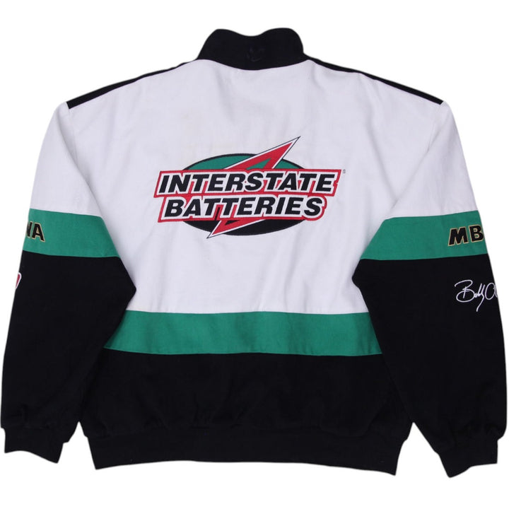 Mens Chase Authentics Racing Jacket White Green Black Pockets Logo
