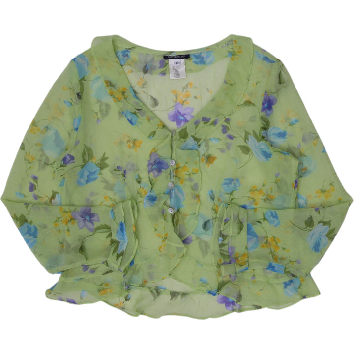 Y2K Boston Proper Floral Long-Sleeve Top Size 12 | Migration_Y2K Tops | Fashion Rerun