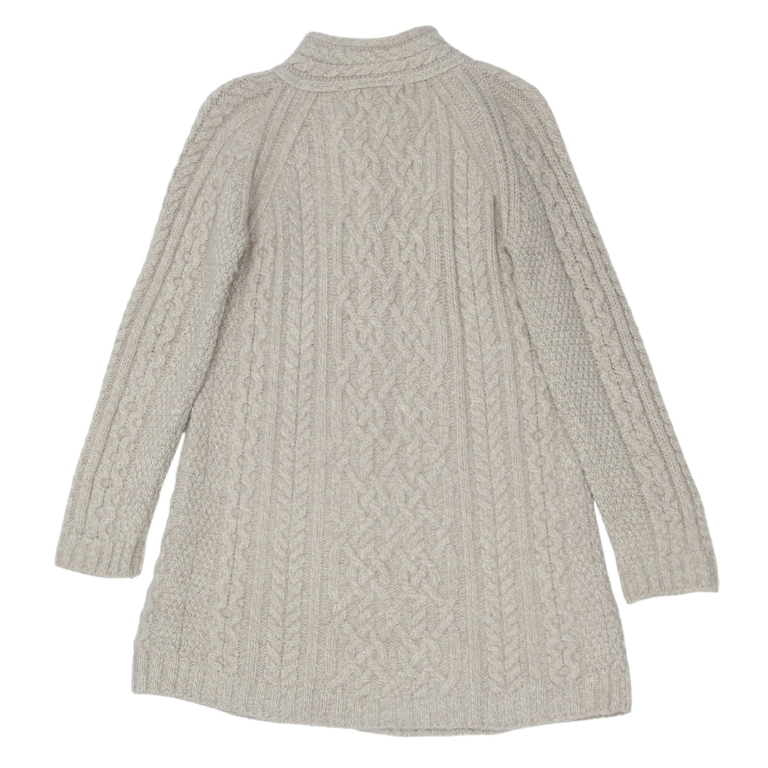 Vintage Inis Crafts 100% Merino Wool Cable Knit Sweater Cardigan Ladies