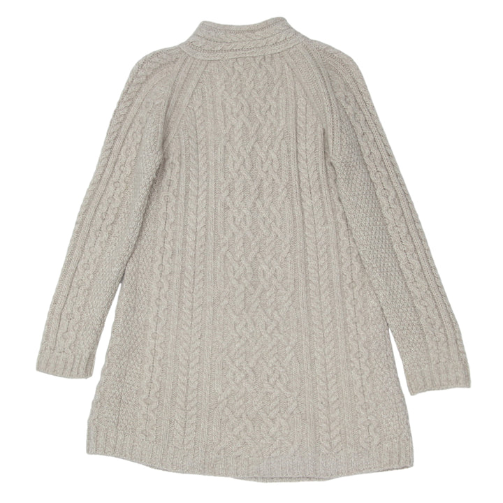 Vintage Inis Crafts 100% Merino Wool Cable Knit Sweater Cardigan Ladies