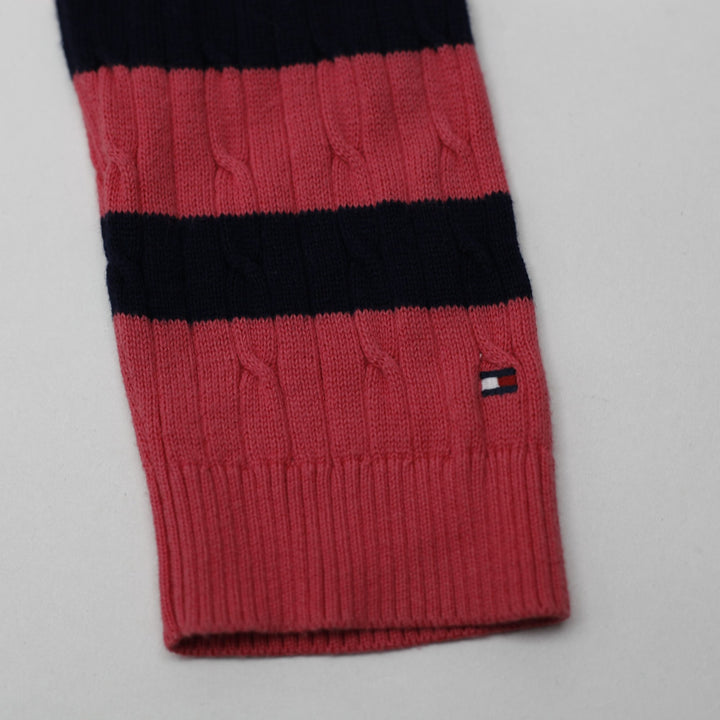 Ladies Tommy Hilfiger Cable Knit V-Neck Sweater Size L