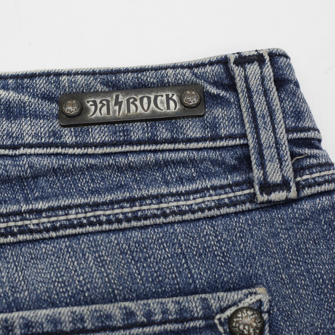 Y2K Ladies ReRock Distressed Low-Rise Denim Shorts Size 26