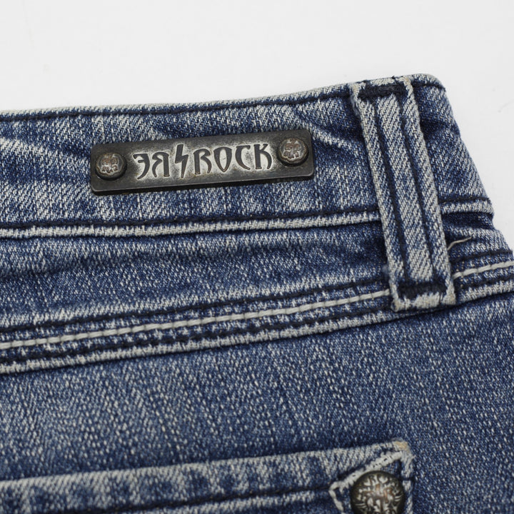 Y2K Ladies ReRock Distressed Low-Rise Denim Shorts Size 26