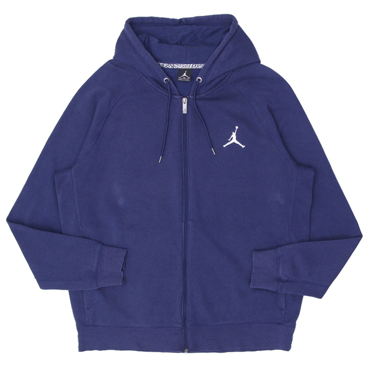 Mens Jordan Embroidered Full Zip Hoodie Navy - Fashion Rerun Vintage Migration_Sweaters